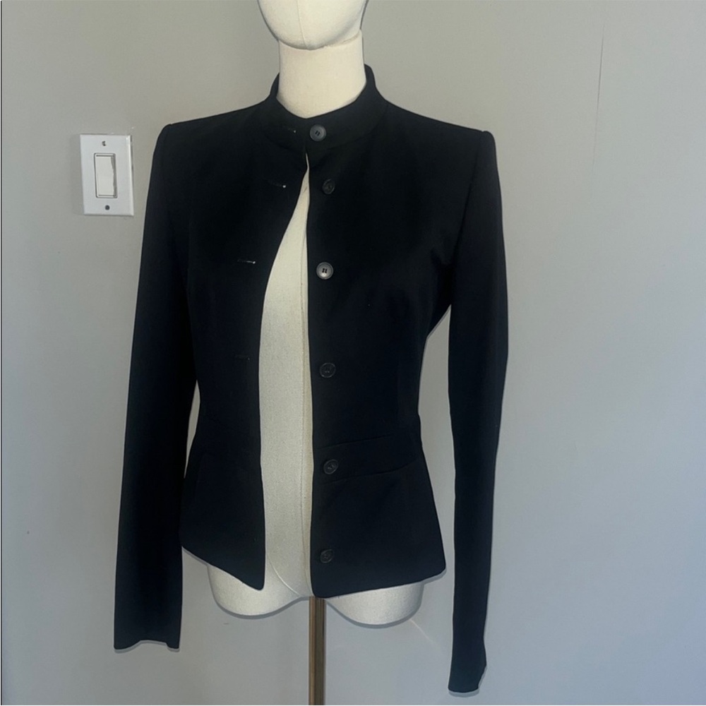 Black Hugo Boss Women's Stand-Collar Button Jacket